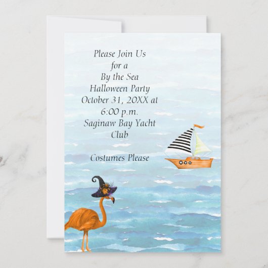 Invitation de la fête d'Halloween tropicale (Dos)