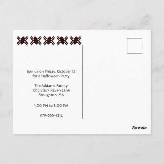 Invitation de la fête d'Halloween verte (Dos)