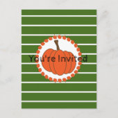 Invitation de la fête d'Halloween verte (Devant)