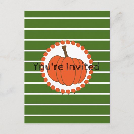 Invitation de la fête d'Halloween verte (Devant)