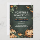 Invitation de la fête d'Halloween verte avec Citro (Devant)