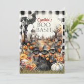 Invitation de la fête d'Halloween vintage (Debout devant)