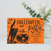 Invitation de la fête d'Halloween vintage (Debout devant)