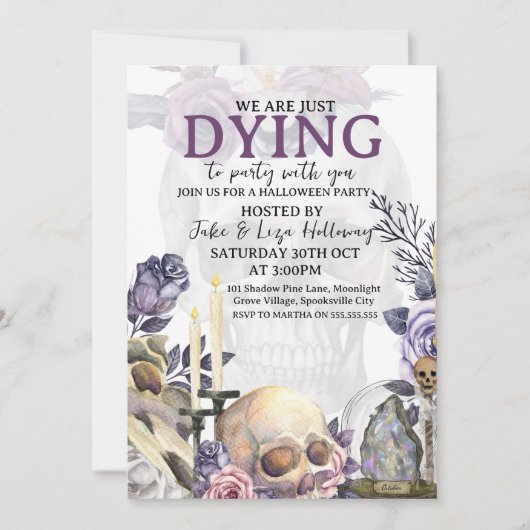 Invitation de la fête d'Halloween vintage (Devant)