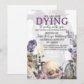 Invitation de la fête d'Halloween vintage (Devant / Derrière)