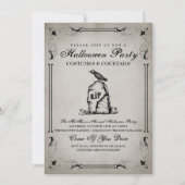 Invitation de la fête d'Halloween vintage (Devant)