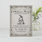 Invitation de la fête d'Halloween vintage (Debout devant)