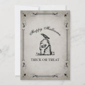 Invitation de la fête d'Halloween vintage (Dos)