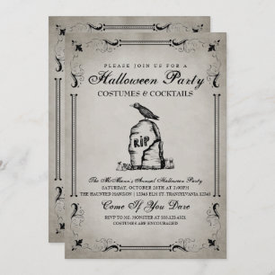 Invitation de la fête d'Halloween vintage