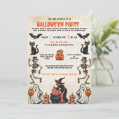 Invitation de la fête d'Halloween vintage Nostalgi (Debout devant)