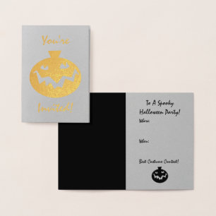 Invitation de la fête d'Halloween Visage Citroui