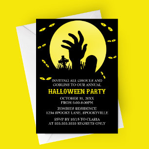Invitation de la fête d'Halloween Zombie