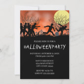 Invitation de la fête d'Halloween Zombie Chase (Devant)