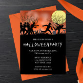 Invitation de la fête d'Halloween Zombie Chase