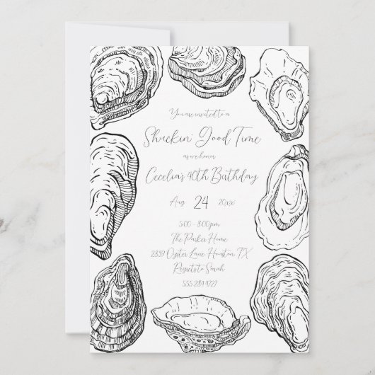 Invitation de la fête d'huîtres (Devant)