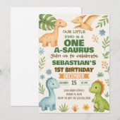 Invitation de la fête Dino modifiable (Devant / Derrière)