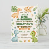 Invitation de la fête Dino modifiable (Debout devant)