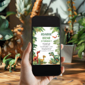 Invitation de la fête Dino Roaring Good Time