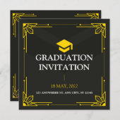 Invitation de la fête d'obtention du diplôme (Devant / Derrière)