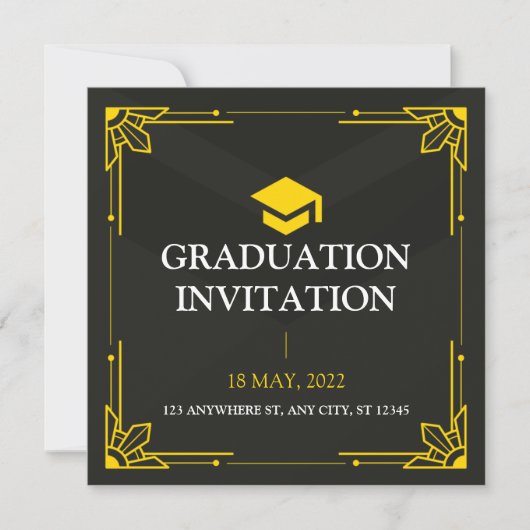 Invitation de la fête d'obtention du diplôme (Devant)