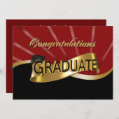 Invitation de la fête d'obtention du diplôme (Devant / Derrière)