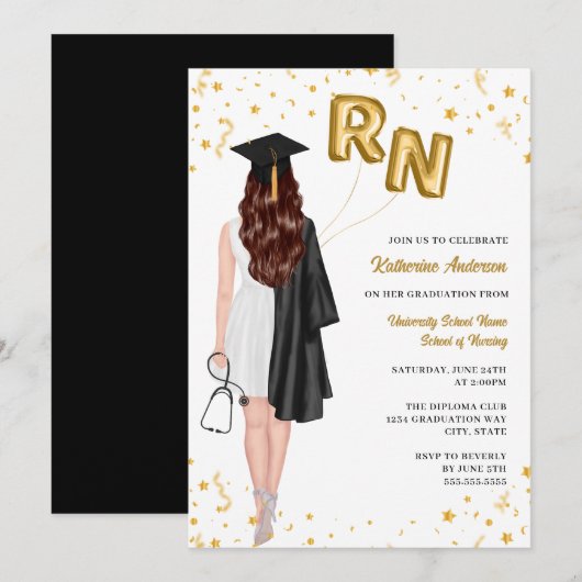 Invitation de la fête d'obtention du diplôme de l' (Devant / Derrière)