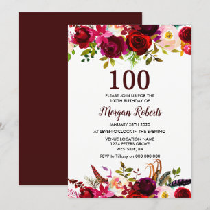 Invitation de la fête du 100e anniversaire de la f