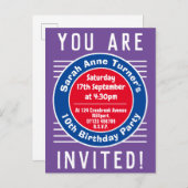 Invitation de la fête du 10e anniversaire de l'enf (Devant / Derrière)