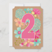 Invitation de la fête du 2e anniversaire des fille (Dos)