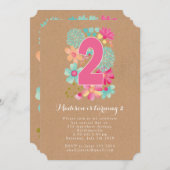 Invitation de la fête du 2e anniversaire des fille (Devant / Derrière)