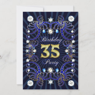 invitation de la fête du 35e anniversaire avec des