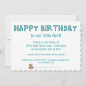 Invitation de la fête du 3e anniversaire de Little (Dos)