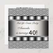 Invitation de la fête du 40e anniversaire noire (Devant / Derrière)