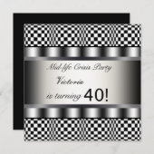 Invitation de la fête du 40e anniversaire noire (Devant / Derrière)