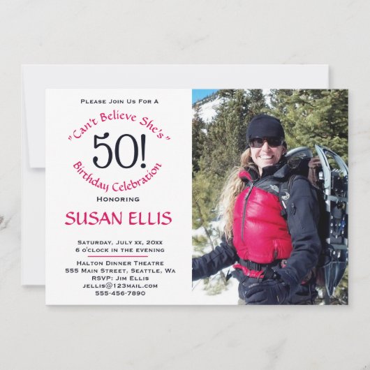 Invitation de la fête du 50e anniversaire (Devant)