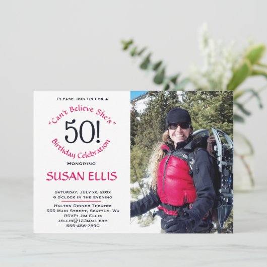 Invitation de la fête du 50e anniversaire (Debout devant)