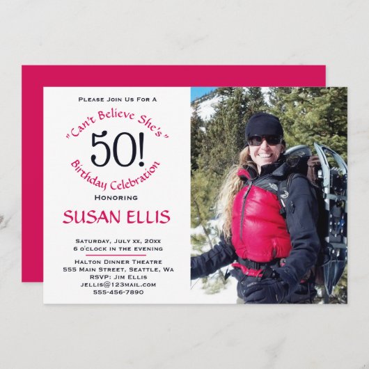 Invitation de la fête du 50e anniversaire (Devant / Derrière)