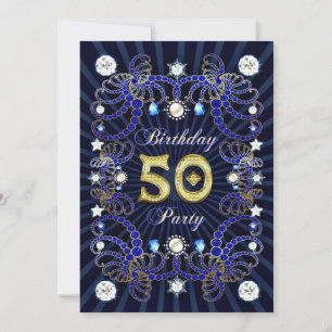 invitation de la fête du 50e anniversaire avec des