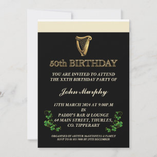Invitation de la fête du 50e anniversaire irlandai