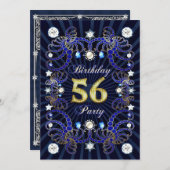 invitation de la fête du 56e anniversaire avec des (Devant / Derrière)