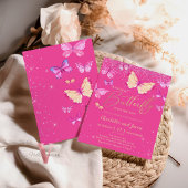 Invitation de la fête du Baby shower à papillon ro