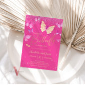 Invitation de la fête du Baby shower à papillon ro