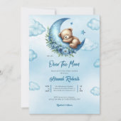 Invitation de la fête du Baby shower de la Lune (Devant)