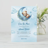 Invitation de la fête du Baby shower de la Lune (Debout devant)