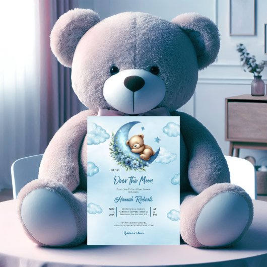 Invitation de la fête du Baby shower de la Lune