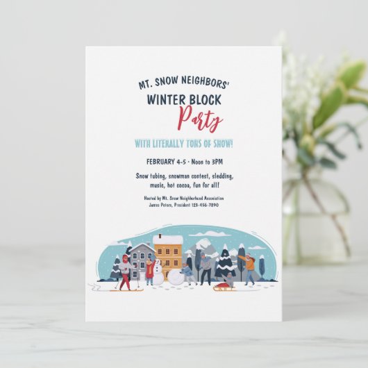 Invitation de la fête du bloc d'hiver (Debout devant)