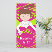 Invitation de la fête du bois vert et rose (Debout devant)