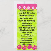 Invitation de la fête du bois vert et rose (Dos)