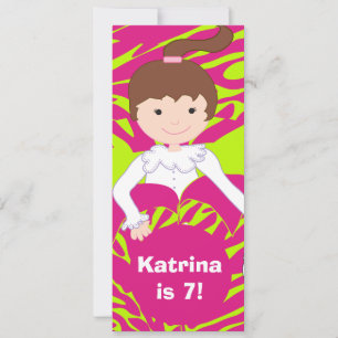 Invitation de la fête du bois vert et rose