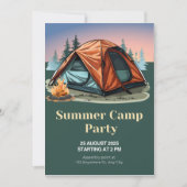 Invitation de la fête du camp d'été - Aventure en  (Devant)